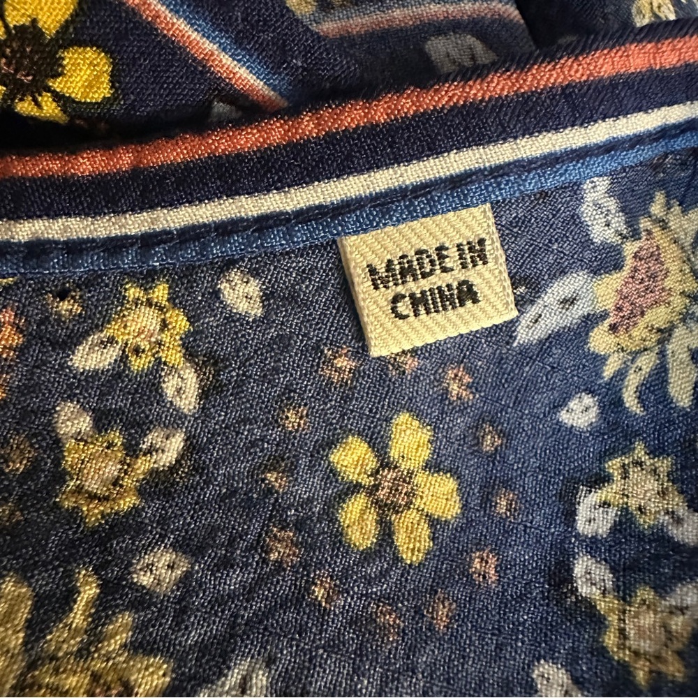 Max Studio Maxi Floral Beach Cottage Boho Dress Blue Multicolor Sz 3X $188 - Picture 4 of 10